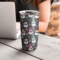 thumbnail image 4 of 20oz Tumblers Gray Christmas Snowman Pattern Stainless Steel Vacuum Insulated Double Wall Travel Tumbler Cups Mug with Lid and Straw,Cleaning Brush for Cold & Hot Drinks, 4 of 7