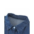 thumbnail image 6 of Sexy Dance Ladies Casual Solid Color Denim Blouse Shirts Women Elegant Jean Jackets Button Down Business Loose Tops With Pockets Blue XL, 6 of 8