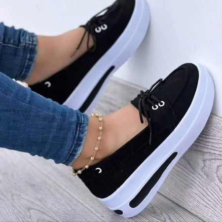 

TUTUnaumb Hot Sale Clearance Stylish Sneakers Women S Shoes Easy To Put On And Take Off Low-Top Platform Sandals for Leisure and Outdoor-Black