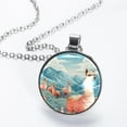 thumbnail image 2 of Alpaca Stunning Glass Circular Pendant Necklace Jewelry, 2 of 5