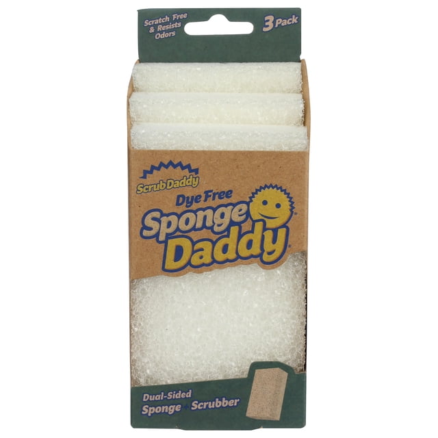 Esponja Scrub Daddy sin colorantes, 3 unidades, doble cara