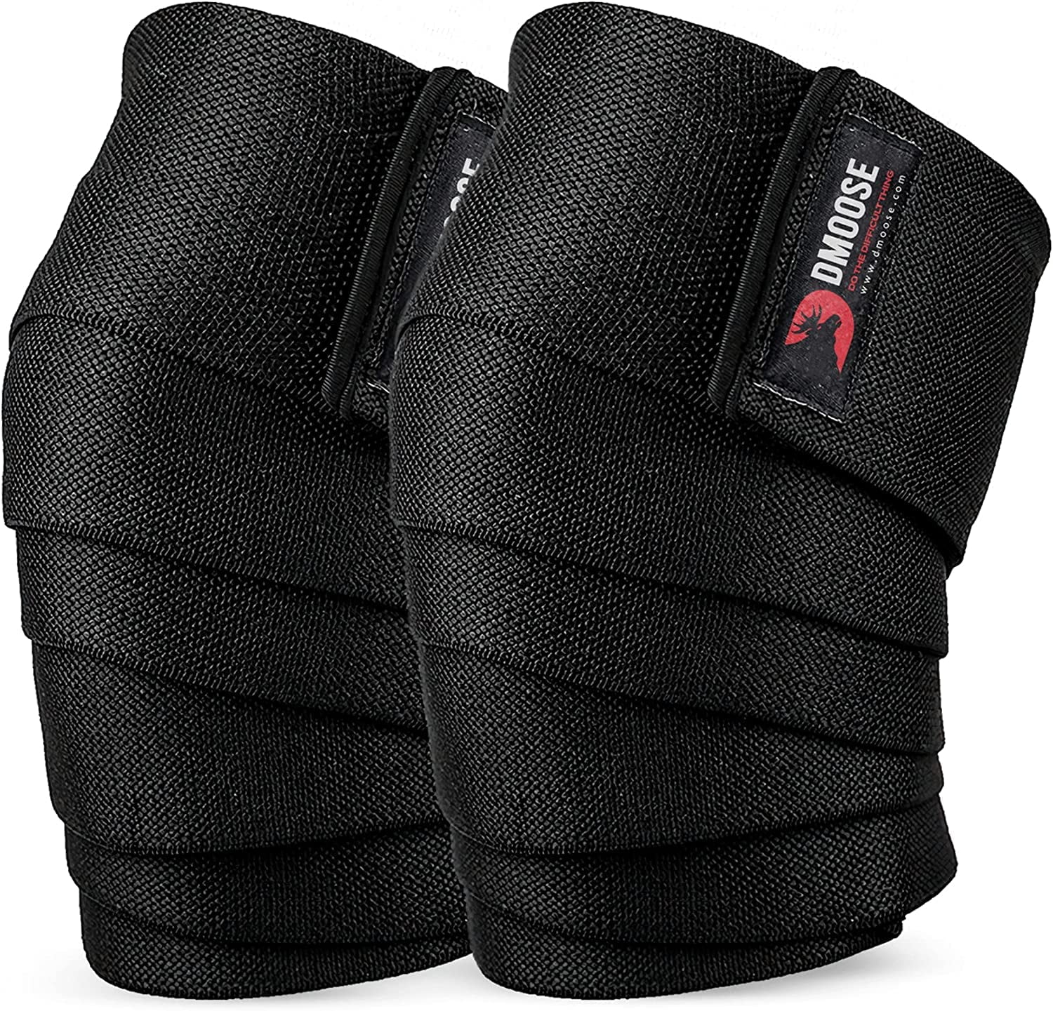 DMoose Fitness Compression Knee Wraps for Weightlifting, Powerlifting