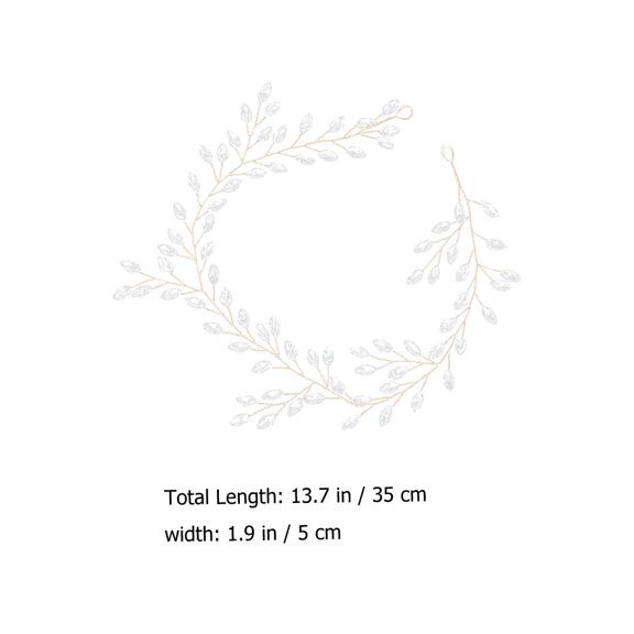 OATIPHO Elegant Wedding Hair Vine with Rhinestones and Zinc Alloy in Golden Color