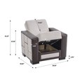 thumbnail image 6 of Ottomanson Convertible Accent Chair Chenille Modern Sleeper Armchair with Storage, Cream, 6 of 7