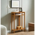 thumbnail image 4 of Kings Brand Furniture Bisbee Wood Console Table with 2 Open Storage Shelves (Honey Ginger), 4 of 6