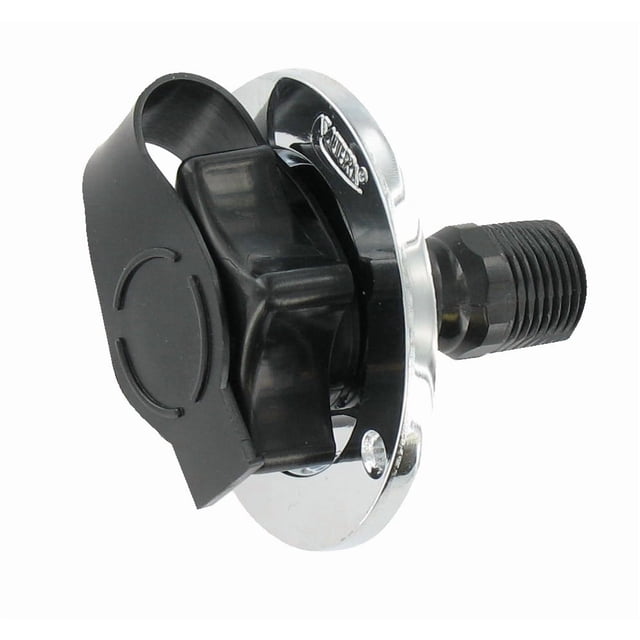Valterra Fresh Water Inlet A01-0165 Used For RV Fresh Water System; Flush Mount; 1/2 Inch Male Pipe Thread Inside Connection; 2-3/4 Inch Die Cast Flange; 2-3/4 Inch Overall Diameter; With Check Valve