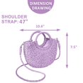 thumbnail image 2 of Bolsa QTKJ Mini Semicírculo de Rattan para Mujer Morada, 2 of 2