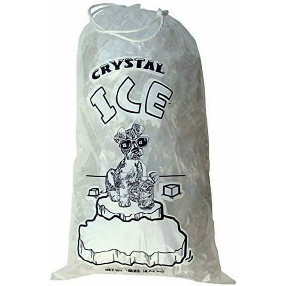 10 lb Ice Bags with Drawstring 11 in x 19 in x 1.4 mil Pack of 500 Heavy Duty  Grade