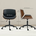 thumbnail image 3 of HOMCOM Chaise de Bureau Sans Accoudoirs avec Roulettes, Chaise de Bureau Moderne du Milieu du Siècle, 3 of 10