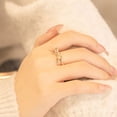 thumbnail image 4 of Anillo de plata esterlina S925, anillo de lazo ligero de lujo para mujer, anillo de dedo índice de moda tridimensional distintivo, joyería, 4 of 6