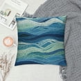 thumbnail image 2 of COMIO  Throw Pillow Cover Abstract Blue Waves Hand Drawn Striped Sea Pattern Ocean Bright Art Modern Decor Lumbar Pillow Case Cushion for Sofa Couch Bed Standard Queen, 2 of 5