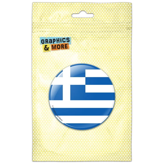 Greece National Country Flag Pinback Button Pin Badge