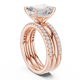thumbnail image 3 of Zuwelria Total 2.40 Carat Brilliant Emerald Cut Moissanite Diamond Ring set for Anniversary | 18K Rose Gold Plated 925 Sterling Silver | Beautiful Promise Ring for Women | Size 9, 3 of 9