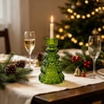 thumbnail image 4 of Clear Christmas Tree Glass Candle Holders, Taper Tealight Candlestick Holders for Table Centerpieces, Xmas Tree Shaped Decorations, for Party Winter Holiday Farmhouse Centerpiece Decor, 4 of 6