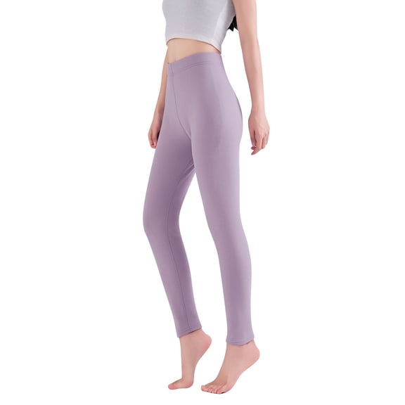 Riforla Warm Leggings for Women High Waist Lamb Lined Thickened Slim Fit Stretchy Thermal Winter Base Layer Pants Fashion Womens Tights Light Purple XXXL