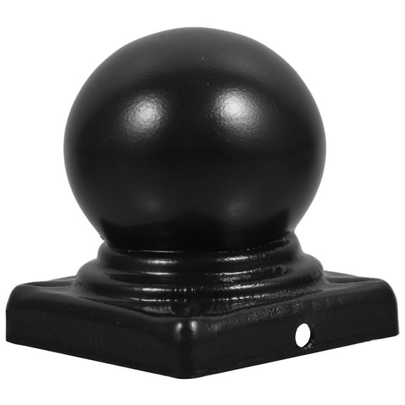 Fence Post Caps with Cast Iron Ball Finial Topper for 2.36"x2.36" Metal Posts 60mm - Black