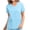 Sky Blue, variant on Sky Blue S WIZUTIZ Short Sleeve Shirts for Women up to 65% Off Breathable Tops Round Neck Fluffy Plus Size Ladies Tshirt Sports Solid Tee Cotton Soft Summer-Beach Shirts Pure Colour Plus Short Sleeve