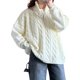 thumbnail image 3 of Suéter de Cuello Alto y Larga para Mujer con Cremallera, Jersey Informal de Punto Acanalado para Otoño e Invierno. L, 3 of 8