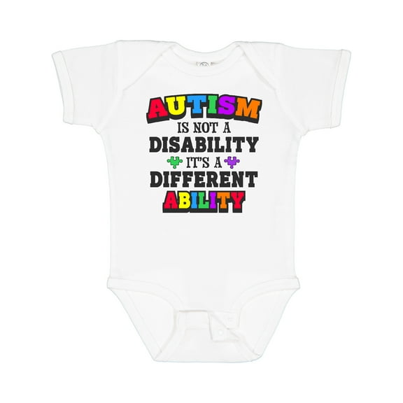 Inktastic Autism is not a Disability it's a Different Ability Boys or Girls Baby Bodysuit