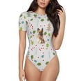 thumbnail image 2 of Goofa German Shepherd Dog Printed Women Rash Guard Short Sleeve,Tummy control Swimsuit Surfing Swimsuit Bathing Suit One Piece Swimsuit UPF 50-Small, 2 of 9