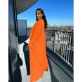 thumbnail image 4 of Long Sleeve Cardigan Sweaters for Women Casual Knit Sweater Coat Outwear with Pockets Orange XL, 4 of 6