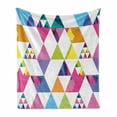thumbnail image 1 of Geometric Soft Flannel Fleece Throw Blanket, Irregularly Aligned Rhombus and Triangle Funky Colorful Mosaic Tiles, Cozy Plush for Indoor and Outdoor Use, 70" x 90", Multicolor, by Ambesonne, 1 of 6
