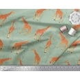 thumbnail image 3 of Soimoi Green Cotton Voile Fabric Giraffe Forest Print Fabric by Yard 42 Inch Wide, 3 of 3