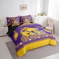 thumbnail image 3 of jejeloiu Rugby Game Gaming 7-Piece Twin Bedding Sets,Yellow Football Helmet Bedding Comforter Set For Teens Reversible, 3 of 8
