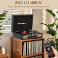 thumbnail image 4 of Reproductor de vinilo con estuche de piel sintética, Bluetooth 5.3 y altavoces integrados., 4 of 8