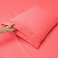 thumbnail image 3 of 1800 Thread Count 3 Piece Deep Pocket Egyptian Comfort Bedroom Bedding Sheet Set Twin Size Coral Pink Colour, 3 of 6