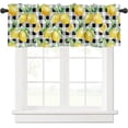 thumbnail image 2 of Valances for Windows Rod Pocket Light Filtering Small Window Curtains Summer Lemon Watercolor Style Black and White Buffalo Plaid Valances for Living Room, Bathroom Window Curtain 54"x18", 2 of 5