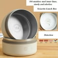 thumbnail image 3 of Vacuum Stainless Steel Leak Proof and Insulated Stainless Steel Three-Layer Lunch/Snack Box (with Insulation Bag), Suitable for Bringing Food to Office, Picnics (White, 35oz), 3 of 5