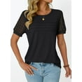 thumbnail image 2 of Short Sleeve Shirts for Women Summer Tops 2025 Spring Lace Dressy Casual Top Cute T-Shirt Work Outfits Blouses, 2 of 5