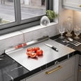 thumbnail image 4 of Large Stainless Steel Cutting Board,Suitable for Cutting Meat,Dicing,Vegetables,Fruits,Bread and Baking.ItIsConvenienttoClean,EasytoStoreandCan Be Washed in a Dishwasher,30X40cm, 4 of 6