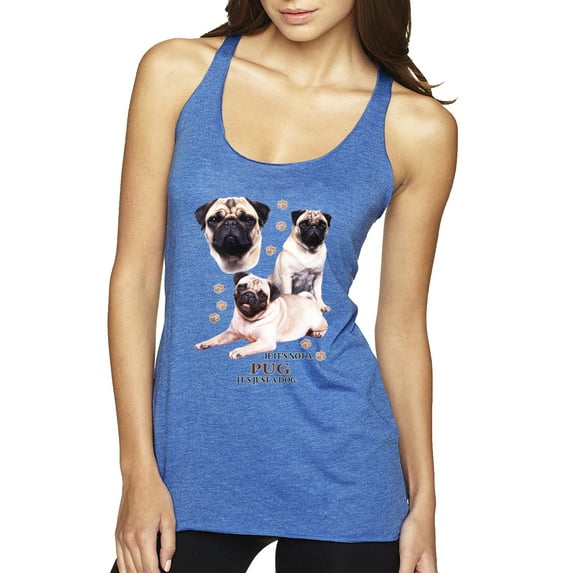 If It's Not a Pug It's Just a Dog Gift | Womens Dog Lover Premium Tri-Blend Racerback Tank Top, Vintage Royal, X-Large