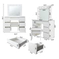 thumbnail image 3 of Vastcury White Vanity Tables with Mirror and Lights, Modern Makeup Vanity Set with Drawers for Bedroom, 3 of 6