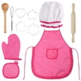 thumbnail image 1 of BESTONZON 11Pcs Juego de cocina Juego completo de regalo de cocina para niños con gorro de cocinero Delantal Mitt de cocina y utensilios para niños Juego de cocina, 1 of 5