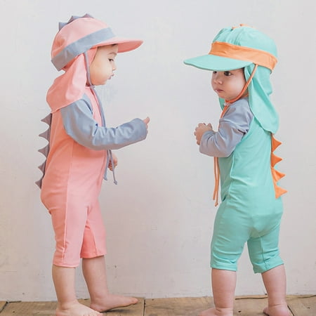 

Gubotare Summer Toddler Boys Girls Long Sleeve Cartoon Dinosaur Prints Swimwear Beach Onesie Swimsuit Bikini Girl Bathing Suits Sky Blue 5-6 Years