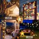 thumbnail image 2 of Cadena de luces solares para jardín de 7 m, 50 estrellas LED (blanco cálido), luces de cadena de estrellas LED con energía solar para exteriores, impermeables, 8 patrones, luces decorativas para jardín, patio, patio, hogar, fiesta de boda JM JM, 2 of 5