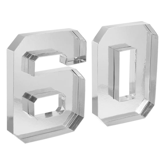 Uxcell 60 Cardboard Number Set, Paper Box Fillable Tray Container for Mache Chocolate Candy Decorations, 10" Silver