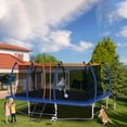 thumbnail image 5 of 10x16FT Rectangle Trampoline Outdoor, Recreational Trampolines with Football Bag, Enclosure Net and Ladder for Kids Adults, Square Bounce Gymnastics Trampoline, 1760LBS Load-Bearing, 5 of 9