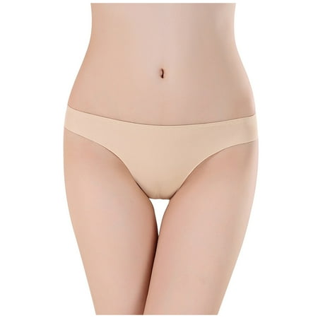 

QWERTYU Soft Bikini Underwear for Women Sexy T-Back G-String Panties See Through Stretch Thong Khaki