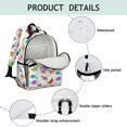 thumbnail image 4 of White Cartoon Dinosaurs Names Pattern Cute School Backpack Bag for School with Padded Back and Adjustable Shoulder Straps 15.25"x11.5"x5.25", 4 of 5