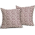 thumbnail image 2 of Burgundy Cream Pillow Covers 16x16 Set of 2 Boho Design Polka Dot Throw Pillows Modern Brush Strokes Print Decorative Outdoor Pillowcase Square Cushion Cover Linen for Home Sofa Couch Bed, 2 of 6