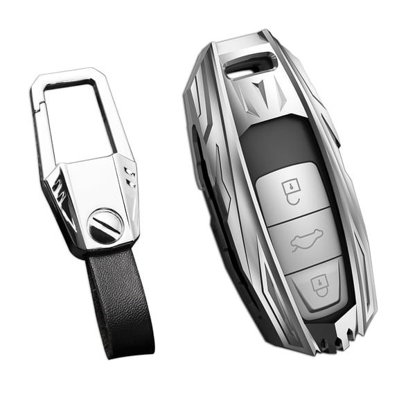 For Audi Key Fob Cover,Keychain,Zinc Alloy Protection Car Key Case Compatible with 2019-2023 A3 A6 A6L A7 E-Tron A8 Q8 S3 S6 S7 Smart Remote Keyshell Accessories