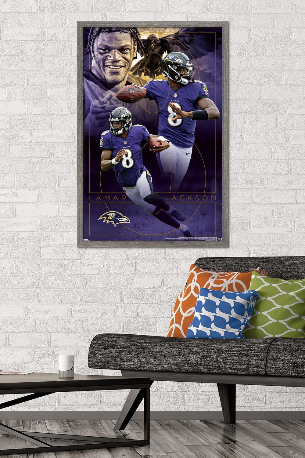 NFL Baltimore Ravens - Lamar Jackson 20 Wall Poster, 22.375" x 34" Framed