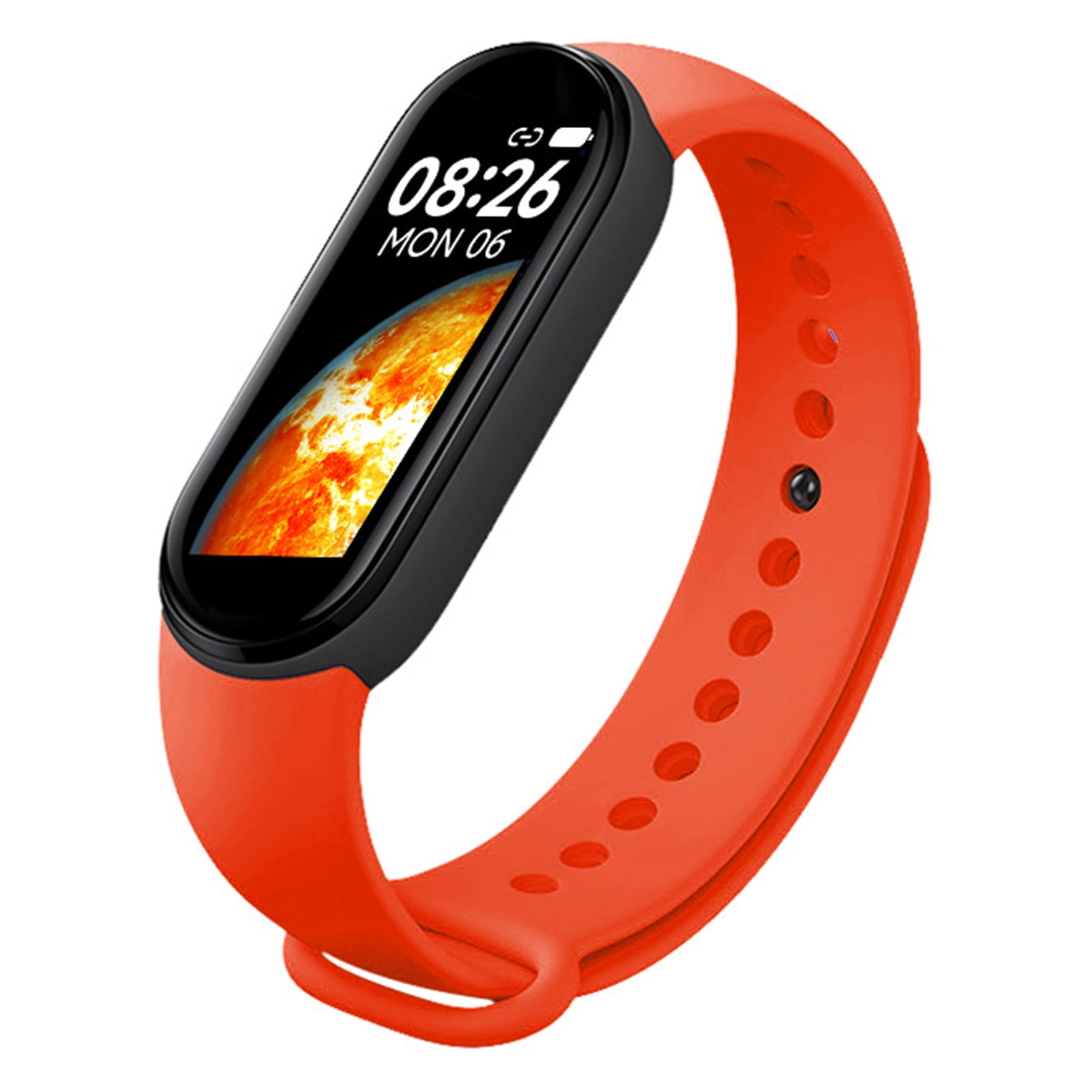 M7 Smart Bracelet Multifunction Silicone Dynamic Color Large Screen Fitness Watch Band for Heart Rate Sleep Monitoring Red