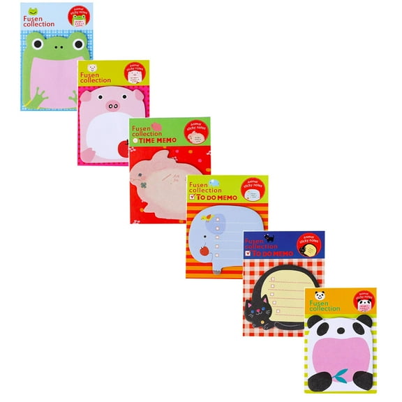 Sticky Notes,8-Packs Self Sticky Notes in Different Shapes,Creative Self-Stick Notes Colorful Super Sticky Notes,Memo Notes for Students,Home,Office-Easy Post and Use（Animal)