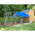 ALEKO Metal DIY Walkin Chicken Coop & Chicken Run with Blue Waterproof Cover 13 x 10 Feet