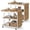 Natural & White, variant on Costway 1 PCS Sofa Side Table, Mobile Night Stand with Foldable Swivel Top, 2-Tier Shelf Rustic Brown & Black